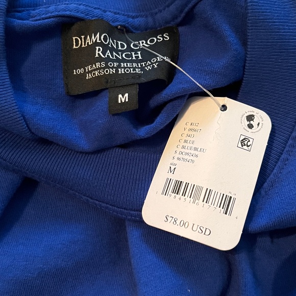 Free People x Diamond Cross Ranch Trailblazer Long Sleeve Blue T-Shirt Sz M NWT - Picture 9 of 13